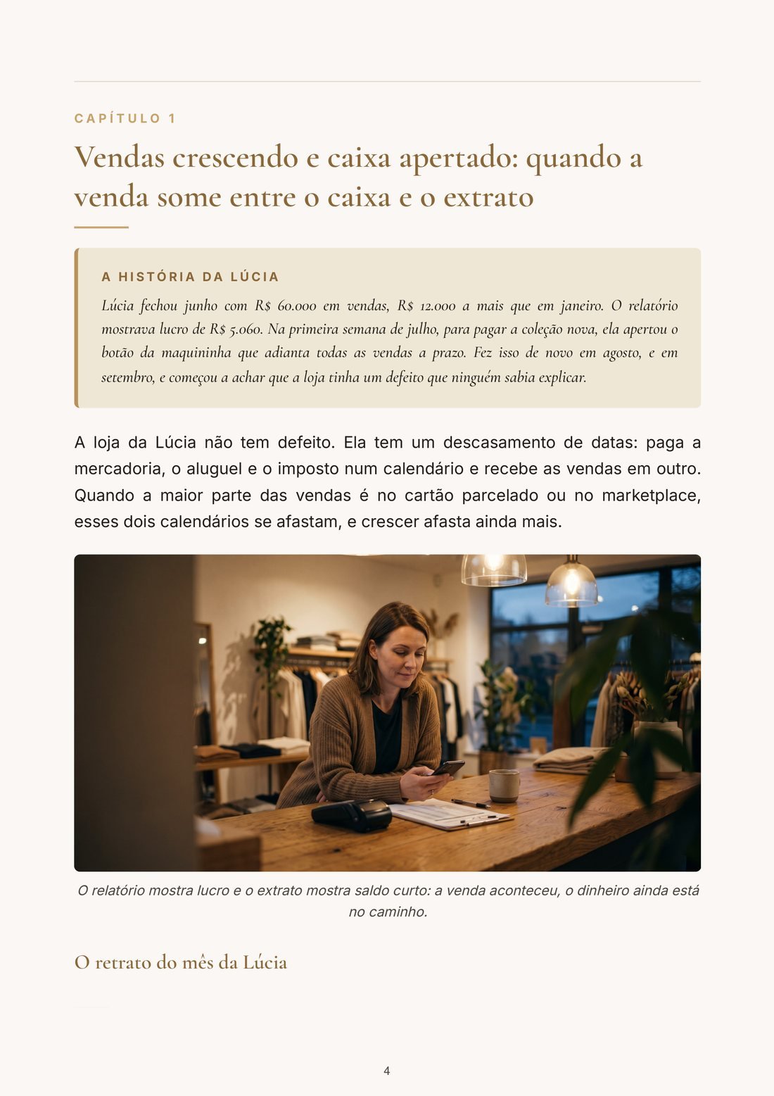 Página do capítulo 1 do ebook Vendeu Mas Não Chegou: o Dinheiro Que Fica Pelo Caminho