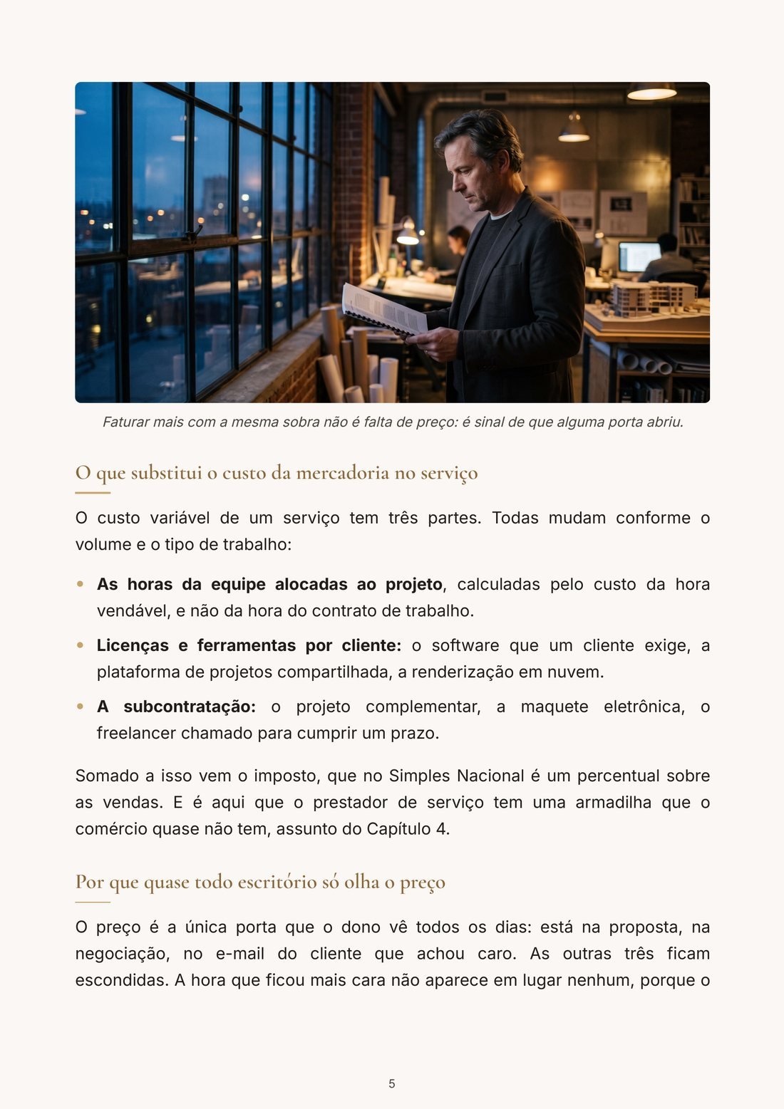 Página do capítulo 1 do ebook Sua Margem Cai Por Um Motivo Que Não É o Preço